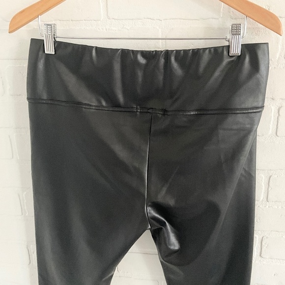 Anthropologie x 7 for All Mankind Leggings Liquid Vegan Leather Black Like new L - Picture 8 of 10